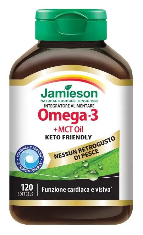 OMEGA 3 + MCT oil Keto Friendly  (120 Softgels) JAMIESON